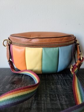 Coach Bethany Glovetanned Leather Rainbow Belt Crossbody Bag #C4714
